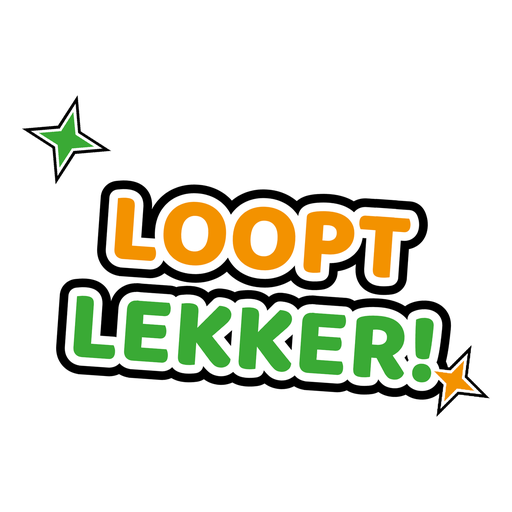 Sticker met de tekst: Loopt lekker!